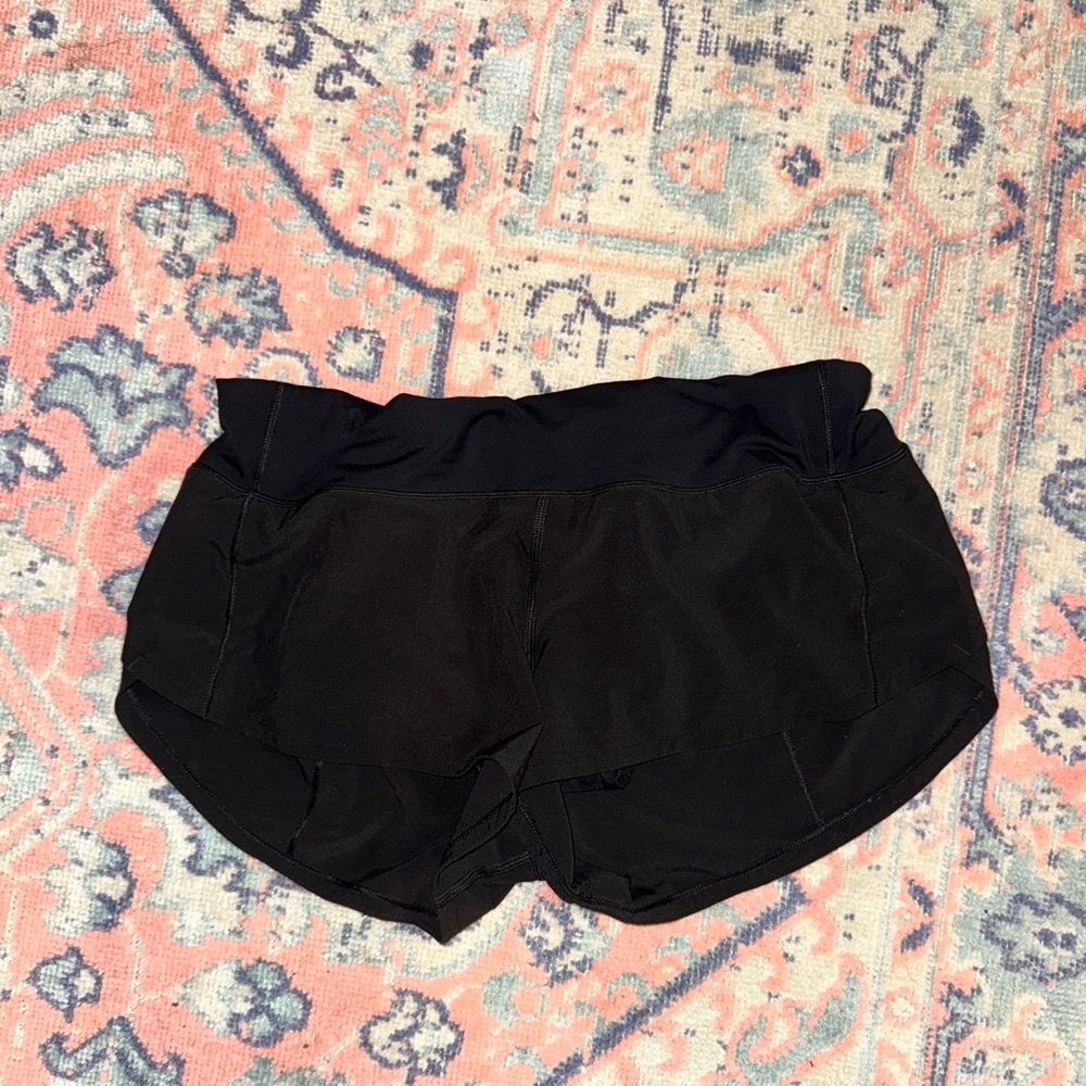 COPY - black lululemon speed up shorts size 6